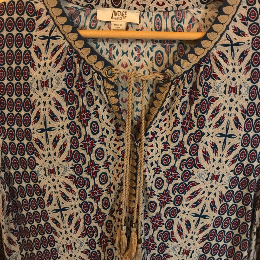 Vintage America Blues Long Sleeve Top